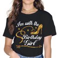 thumbnail image 1 of Womens I'm With The Birthday Girl Shirt Birthday Squad Party Gifts O-Neck T-Shirt, 1 of 3