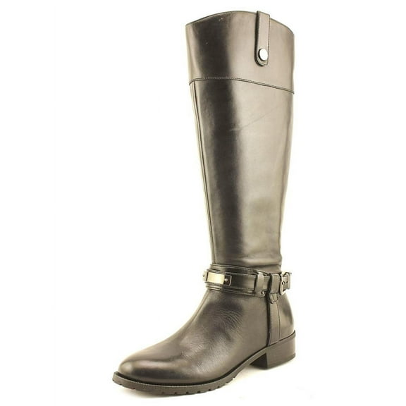 Womens I35 Fabbaa Wide Calf Knee High Riding Boots, Black, 5.5 US