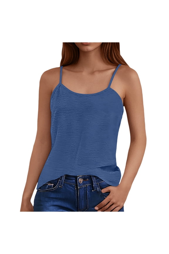 Womens Ice Silk Cami Tank Top Backless Loose Fit Sleeveless Summer Textured Blouse Shell Vest Top Soft Tee L