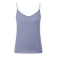 thumbnail image 1 of Womens Ice Silk Tank Tops with Built in Bras V Neck Spaghetti Straps Sleeveless Soft Camisole Tops Summer Cropped Tanks Sky Blue, Size S, 1 of 6