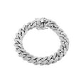 thumbnail image 1 of Womens Iced Out Diamond Miami Cuban Link Bracelet 10K/14K White Gold, 1 of 6