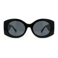 thumbnail image 1 of Womens Iconic Clout Mod Oval Thick Arm Plastic Sunglasses All Black, 1 of 4