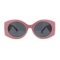 thumbnail image 1 of Womens Iconic Clout Mod Oval Thick Arm Plastic Sunglasses Pink Black, 1 of 4