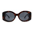 thumbnail image 1 of Womens Iconic Clout Mod Oval Thick Arm Plastic Sunglasses Tortoise Black, 1 of 4