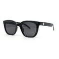 thumbnail image 1 of Womens Iconic Hipster Horn Rim Mod Plastic Sunglasses All Black, 1 of 4