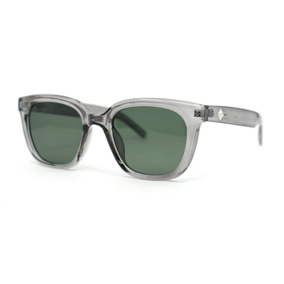Womens Iconic Hipster Horn Rim Mod Plastic Sunglasses Slate - Green