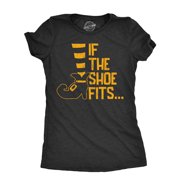 Womens If The Shoe Fits T Shirt Funny Halloween Witch Feet Salem Joke Tee for Ladies Womens Graphic Tees