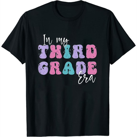 Womens In My Third 3Rd Grade Era Groovy Back To School Teacher Kids T-Shirt White Large