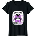 thumbnail image 1 of Womens In November We Wear Purple Pancreatic Cancer Awareness T-Shirt, 1 of 3