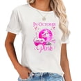 thumbnail image 1 of Womens In October We Wear Pink Witch Breast Cancer Awareness T Shirt Black 2X-Large, 1 of 5