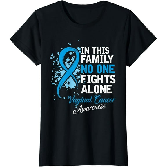 Womens In This Family No One Fights Alone Shirt Vaginal Cancer Gift