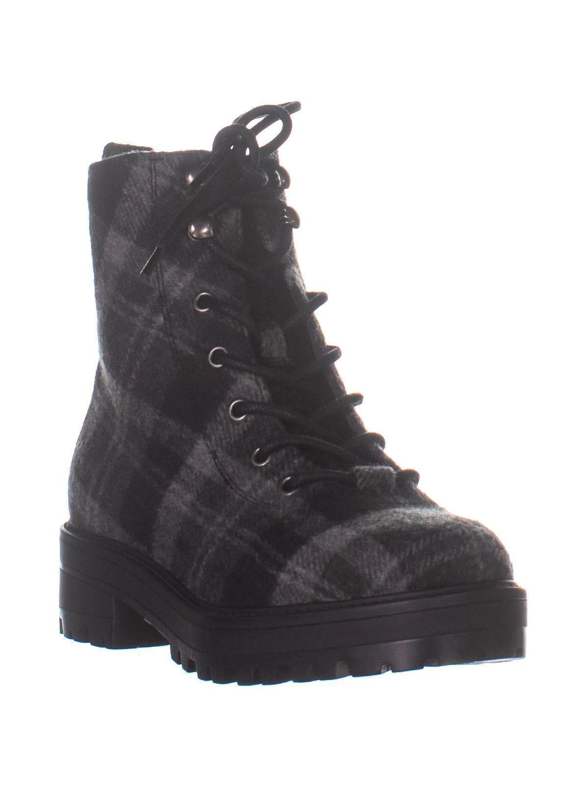 Womens Indigo Rd. Izma Lace Up Combat Boots Black Multi Fabric Walmart