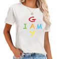 thumbnail image 1 of Womens Infinity Pride Party prideflag/ BE YOU/ I AM GAY T-Shirt Black, 1 of 5