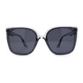 thumbnail image 1 of Womens Inset Lens Horn Rim Plastic Oversize Sunglasses Slate Black, 1 of 4