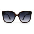 thumbnail image 1 of Womens Inset Lens Horn Rim Plastic Oversize Sunglasses Tortoise Smoke, 1 of 4