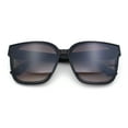 thumbnail image 1 of Womens Inset Lens Large Plastic Rectangle Horn Rim Marble Inlay Sunglasses Brown Yellow - Brown, 1 of 8