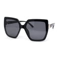 thumbnail image 1 of Womens Inset Squared Butterfly Rhinestone Jewel Hinge Sunglasses All Black, 1 of 4