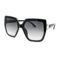 thumbnail image 1 of Womens Inset Squared Butterfly Rhinestone Jewel Hinge Sunglasses Black - Smoke, 1 of 4