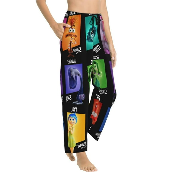 Womens Inside O-u Pajama Pants Soft Lightweight Pajama Pants Cartoon Pajama Bottoms