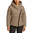 thumbnail image 1 of Womens Insulated Premium Winter Puffer Jacket Lightweight Beige Snow Jacket-XXL, 1 of 9