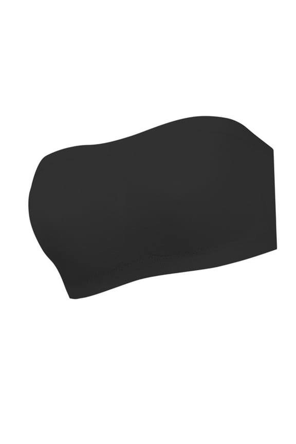 Womens Invisible Strapless Bra With Builts In Removable Pads Ribbed Trim Wirefree Daily Wear Bandeau Bralette