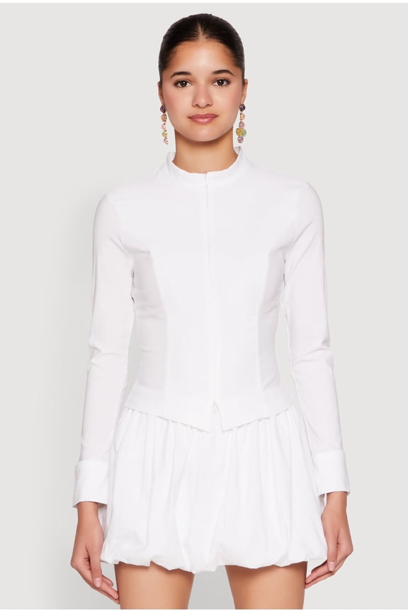 Womens Iris Double Zip Front Blouse