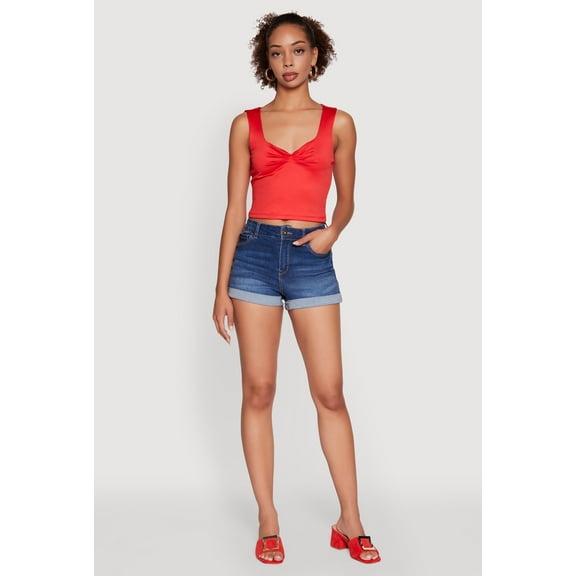 Womens Iris Sweetheart Cropped Tank Top