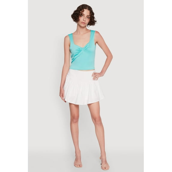 Womens Iris Sweetheart Cropped Tank Top