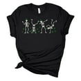 thumbnail image 1 of Womens Irish Dancing Skeletons Shamrock Clover St. Patricks Day Unisex Fit Short Sleeve T-shirt Graphic Tee-Black-xxl, 1 of 4
