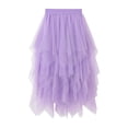 thumbnail image 1 of Womens Irregular Mesh Tulle Skirt High Waist Versatile Slimming Layered Tutu Skirt L, 1 of 6