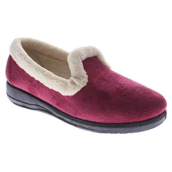 Womens Isla Loafer-Style Suede Slippers - Burgundy - Size 39