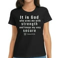 thumbnail image 1 of Womens It Is God Who Arms With Me Samuel Scripture Bible Round Neck T-Shirt, 1 of 5