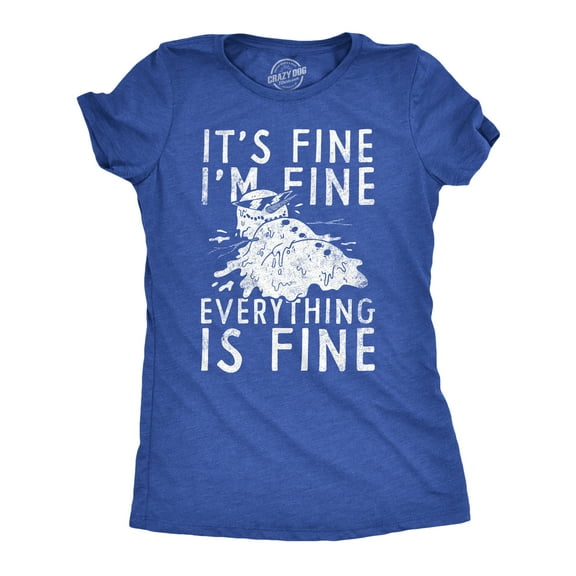 Womens Its Fine Im Fine Everything Is Fine T Shirt Funny Winter Melting Snowman Joke Tee for Ladies Womens Graphic Tees