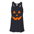 thumbnail image 1 of Womens Jack O Lantern Pumpkin Face Halloween Funny Flowy Racerback Tank Top T-Shirt, 1 of 1