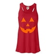 thumbnail image 1 of Womens Jack O Lantern Pumpkin Face Halloween Funny Flowy Racerback Tank Top T-Shirt, 1 of 1