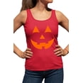thumbnail image 1 of Womens Jack O Lantern Pumpkin Face Halloween Funny Racerback Tank Top T-Shirt, 1 of 1