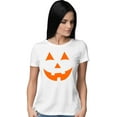 thumbnail image 1 of Womens Jack O Lantern Pumpkin Face Halloween Funny T-Shirt, 1 of 1