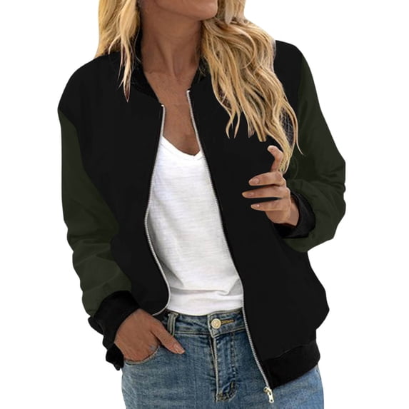 Womens Jacket Casual Vintage Floral Print Patchwork Bomber Jacket Outdoor Outdoor Casual Trendy Outwear