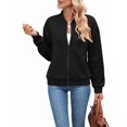 thumbnail image 1 of Womens Jacket Coat Casual Stand Collar Zip Up Fall Fashion Jackets Outfits with Pockets Black L, 1 of 8