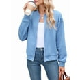 thumbnail image 1 of Womens Jacket Coat Casual Stand Collar Zip Up Fall Fashion Jackets Outfits with Pockets Blue XL, 1 of 8