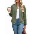 thumbnail image 1 of Womens Jacket Coat Casual Stand Collar Zip Up Fall Fashion Jackets Outfits with Pockets  Green XXL, 1 of 8