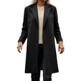thumbnail image 1 of Womens Jacket Fall Elegant Single Lapel Wool Solid Commute Work Trench Coat Lightweight Outwears, 1 of 4