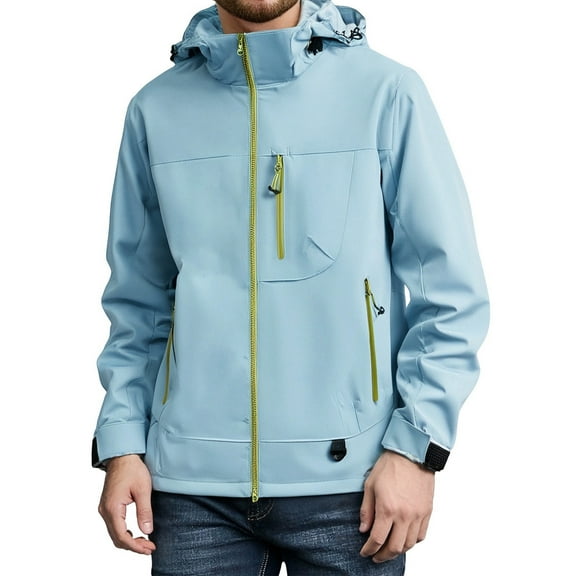 Womens Jacket Fall Windproof Insulated Jacket Functional Waterproof Outdoor Hiking Workout Zipper Hooded Windbreaker With Pocket Rain Outwears Coats