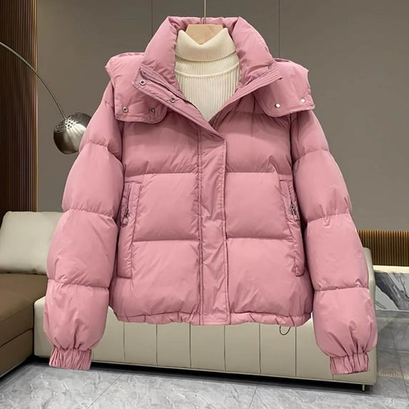 Womens Jacket Fashion Solid Color Casual Zipper Padded Keep Warm Cold Protection Long Sleeve Parkas Plus Size Winter Coats for Women Fashion Clothing for Women,Womens Jackets Casual XL