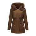 thumbnail image 1 of Womens Jacket Fashion Solid Color Casual Zipper Winter Hooded Stand Sports Long Sleeve Parkas Plus Size Winter Coats for Women Fashion Clothing for Women,Womens Jackets Casual 2XL, 1 of 6