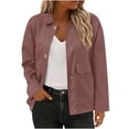 thumbnail image 1 of Womens Jacket Long-Sleeve Collared Jacket Stylish Button-Down with Pockets Everyday Casual Commuting, 1 of 7