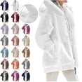 thumbnail image 1 of Womens Jacket Oversized Fleece Jackets Fuzzy Zip Up Hoodie | Plus Size Lined Jackets, Zipper Fluffy Sweater Coat, Warm Outwear, Soft Hooded sweatshirts with Pockets, 1 of 9