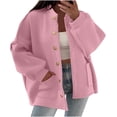 thumbnail image 1 of Womens Jacket Sevevn Women's Oversized Button Jacket Long Sleeve Coat Fall Winter Outerwear with Pockets, 1 of 9