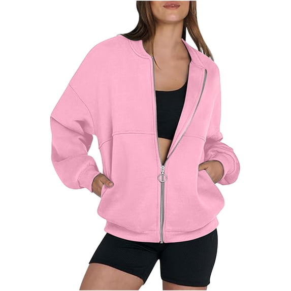 Womens Jacket Sevevn Womens Oversized Tops Hoodies Fall Fashion Outfits Workout Sweatshirts Winter Zip Up Jackets