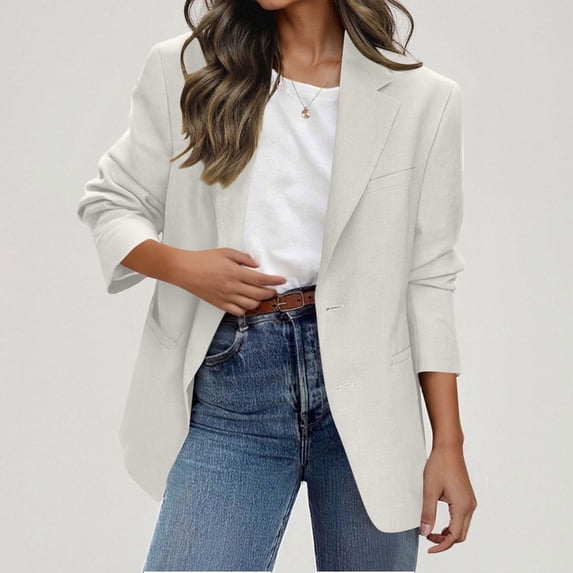 Womens Jacket Solid Blazers For Women Business Casual Long Sleeve Lapel Open Front Suit Jacket With Pocket Lining Work Blazer With Pockets Lightweight Jacket Women Cute Cardigans for Women